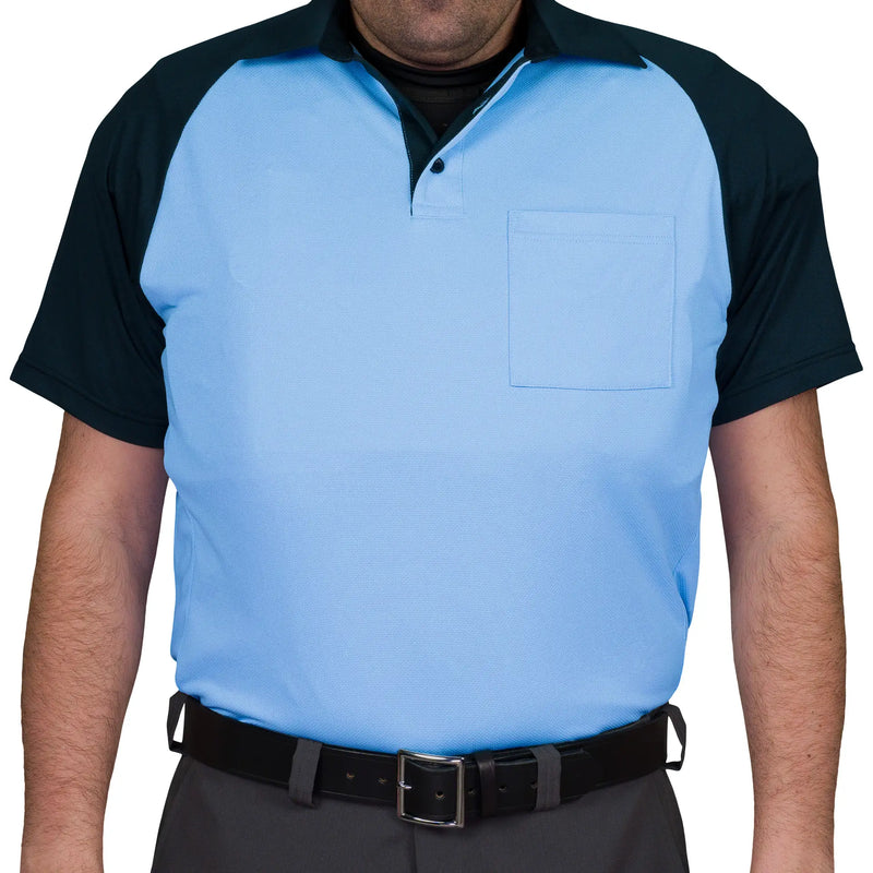 Davis MX3 Powder Blue/Black Raglan Sleeve Umpire Shirt