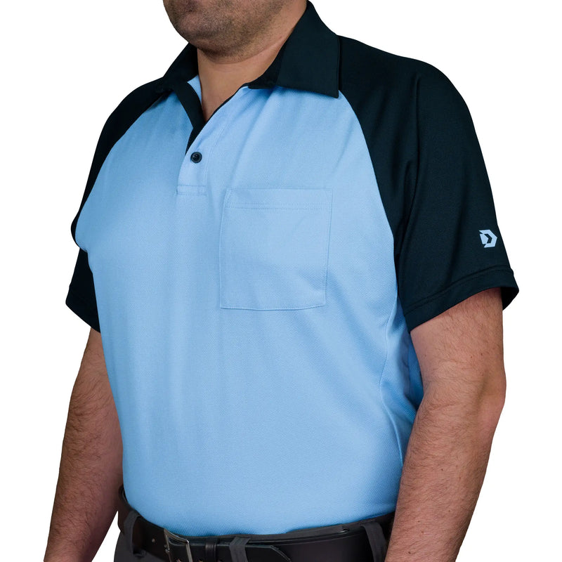 Davis MX3 Powder Blue/Black Raglan Sleeve Umpire Shirt