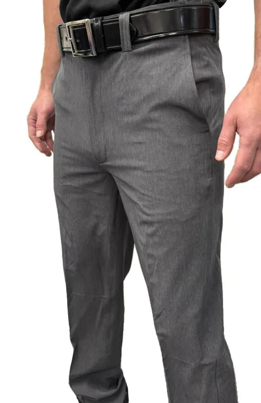 Smitty Tapered Fit Lightweight Flat Front Charcoal Gray Umpire Base Pants with Expander Waistband