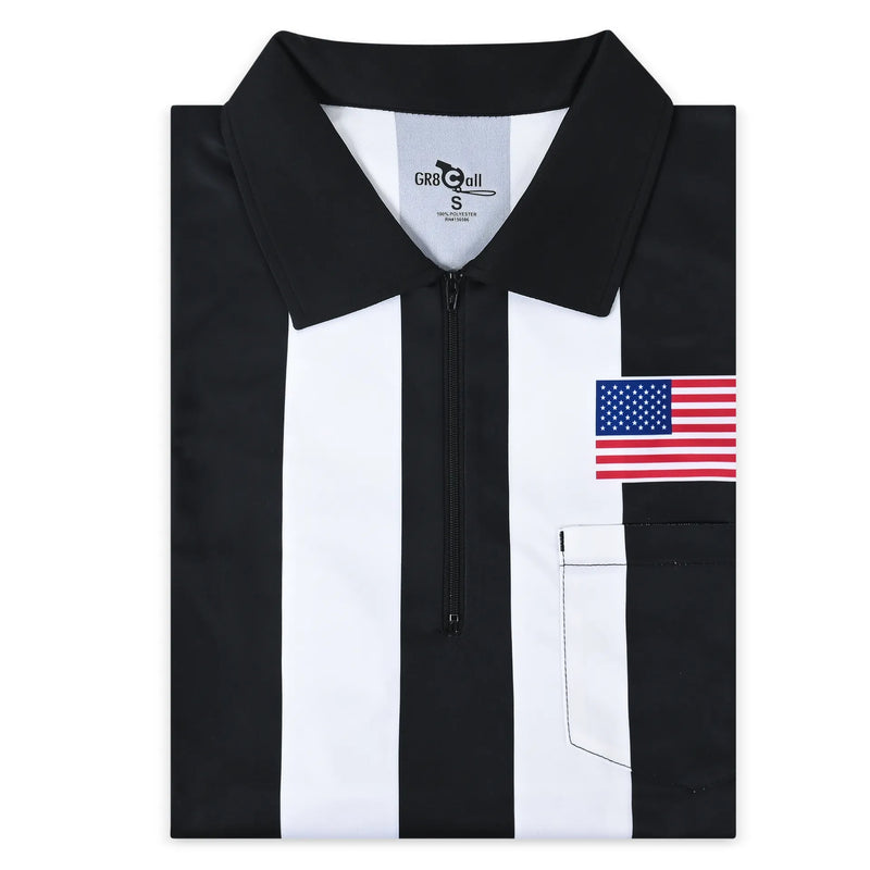 GR8 Call 2.25" Ultra-Tech LS Football Referee Shirt w/ American Flag