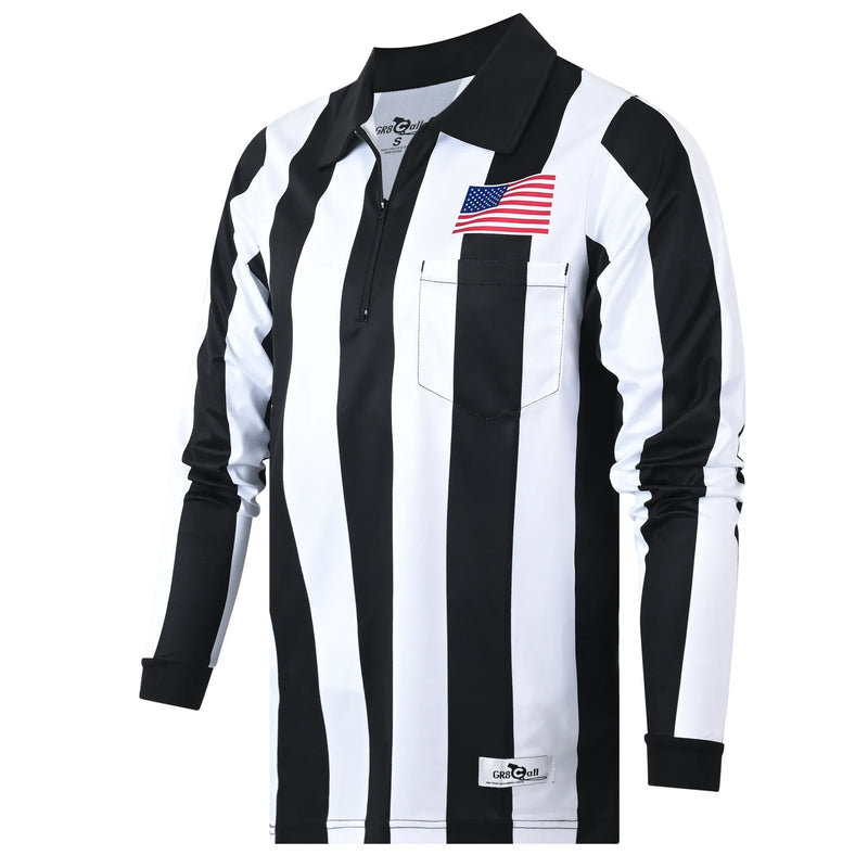 GR8 Call 2.25" Ultra-Tech LS Football Referee Shirt w/ American Flag