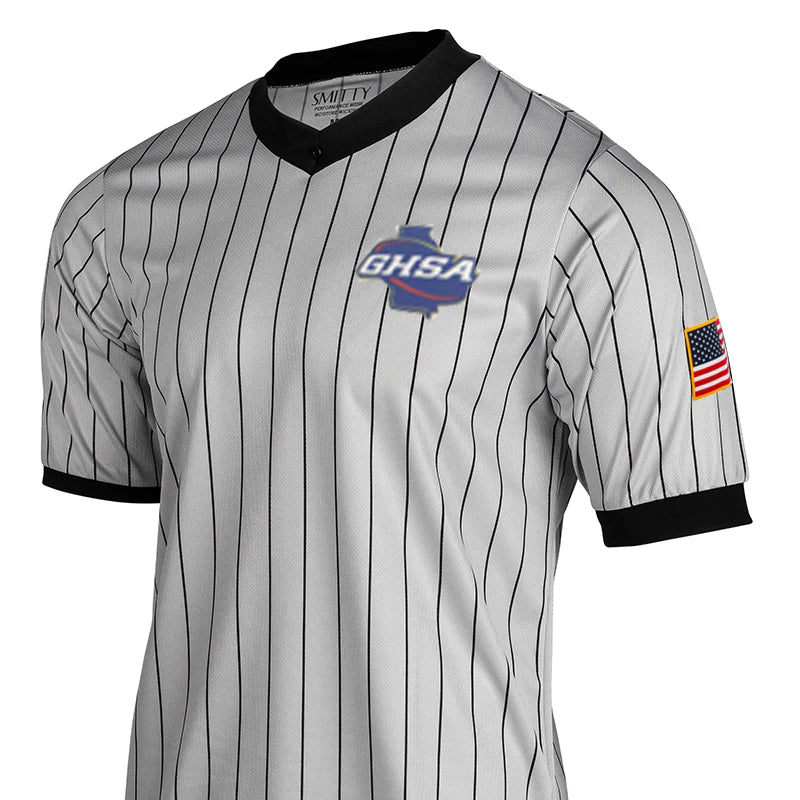 Georgia (GHSA) Smitty Gray Pinstripe Referee Shirt