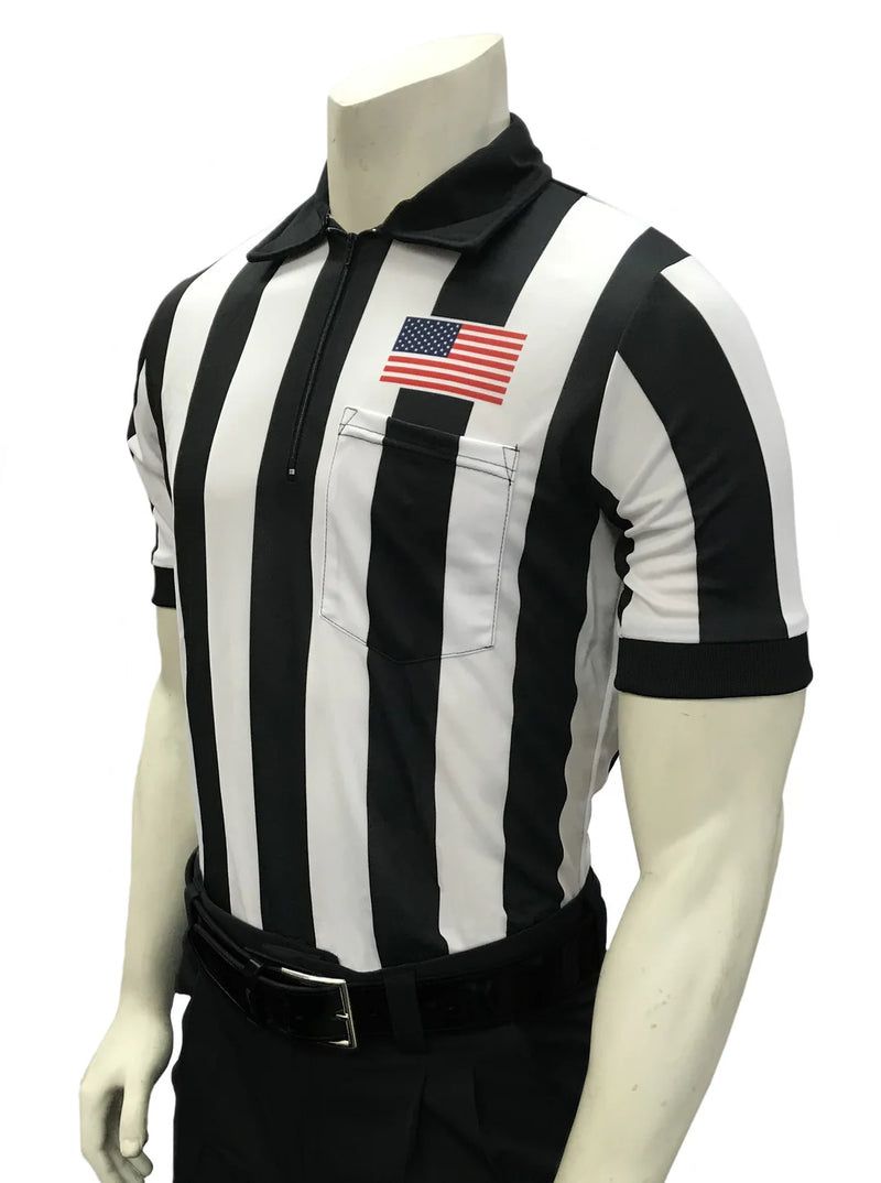 Smitty 2" Stripe Body Flex Football Referee Shirt w/ American Flag