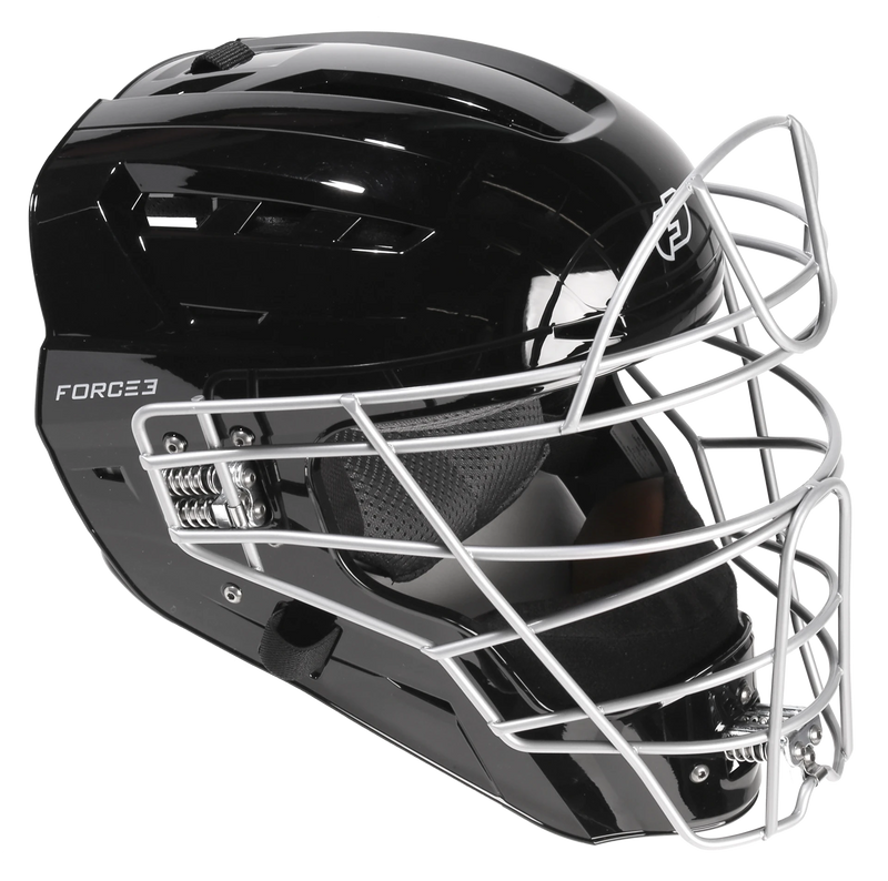 Force3 Defender XS3 Black/Silver Umpire Helmet