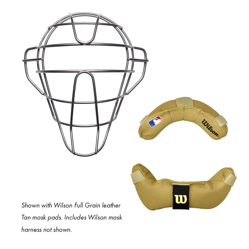 Wilson Dyna-Lite Titanium Umpire Mask - Tan Leather Pads