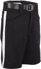 Smitty Premium Knit Black Referee Shorts with White Stripe