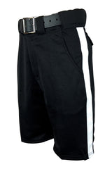 Smitty Premium Knit Black Referee Shorts with White Stripe